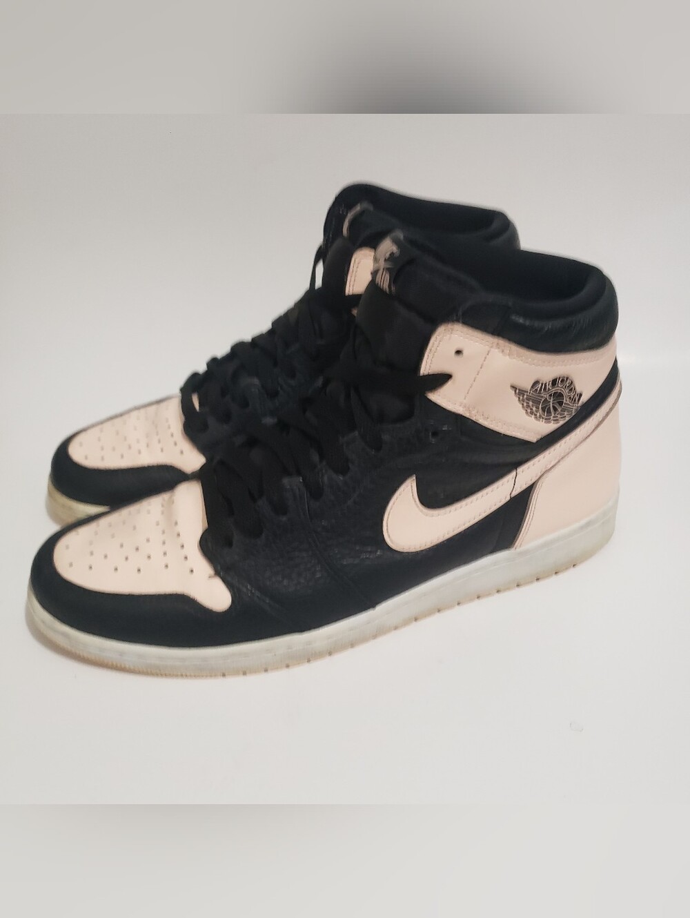 Nike Air Jordan 1 Mid Orange Peel 554724-081 Mens Size 13 Black Sail Shoes